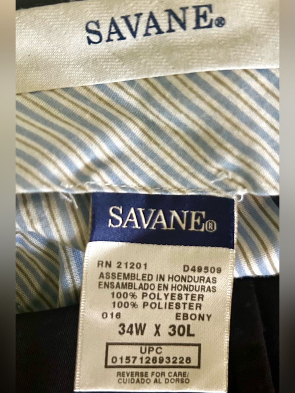 Savane Men’s Black Flexible Comfort Pleated Dress Pants - Picture 3 of 6